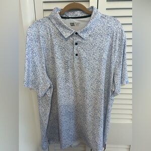 Men's Blue Pattern Polo Shirt
